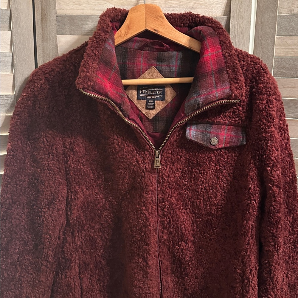 Pendleton Women's Deep Red Teddy Jacket - image 2